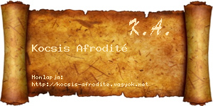 Kocsis Afrodité névjegykártya