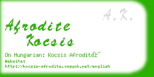 afrodite kocsis business card